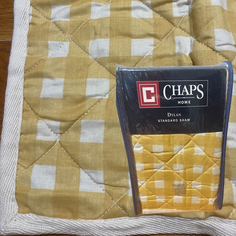 Chaps Home‎ Dylan Standard Sham Yellow And White Gingham 26" X 20"